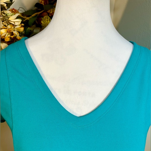 Toad & Co Tech Tomboy Crew Neck Cap Sleeves Performance Dress in Turquoise Sz S - Picture 3 of 10